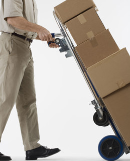 Delivery man with packages.