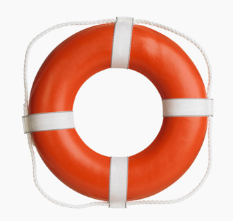 Studio shot of boat life preserver.