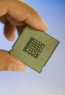 Close up of computer chip.