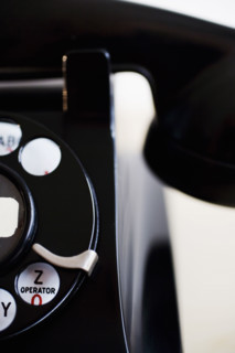 Close up of rotary phone.