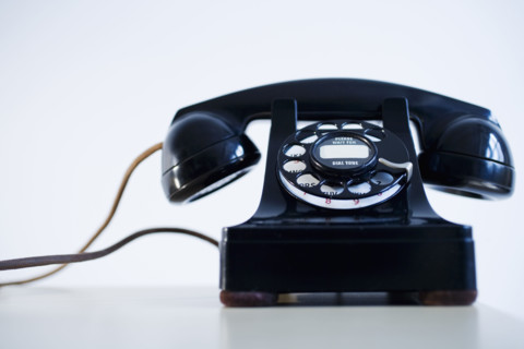 Studio shot of rotary phone.