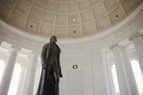 Interior of the Jefferson Memorial Washington DC USA.