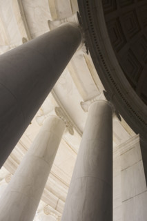 Ionic columns Jefferson Memorial Washington DC USA.