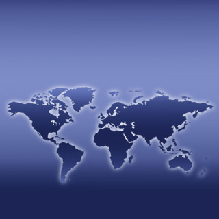 Computer generated map of globe.