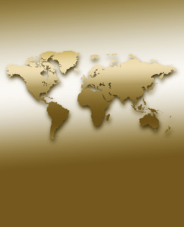 Computer generated map of globe.