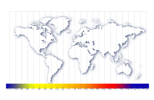 Computer generated map of globe.