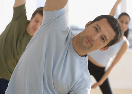 Close up of man exercising.