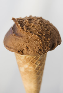 Close up of ice cream cone.