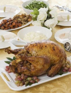 Table set for Thanksgiving.