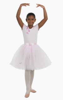 Studio shot of girl practicing ballet.
