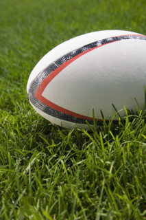 Close up of ball in grass.