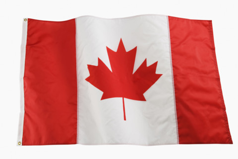 Studio shot of Canadian flag.
