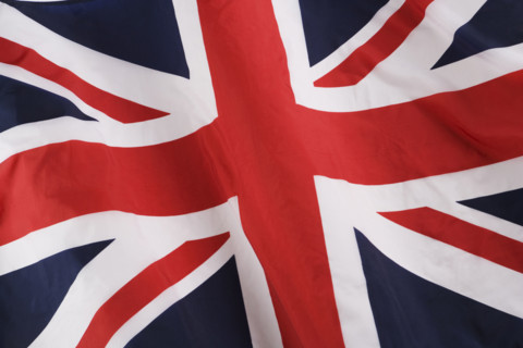 Close up of British flag.