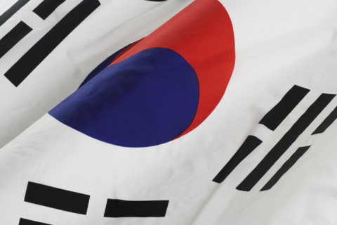 Close up of South Korean flag.