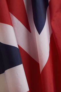 Close up of British flag.