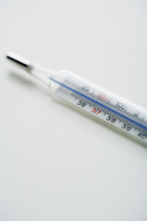 Close up of thermometer.
