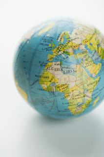 Studio shot of globe.