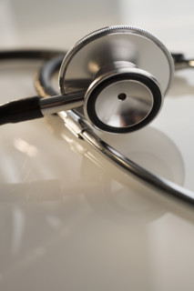 Close up of stethoscope.