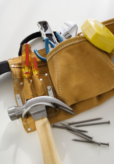 Close up of tool belt.