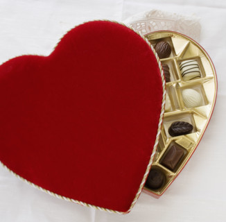 Heart shaped box of candy.