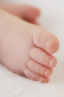 Close up of baby’s foot.