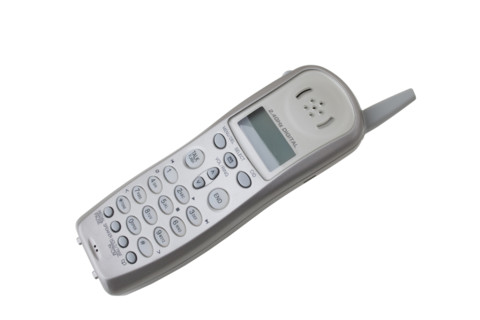 Close up of cordless telephone.