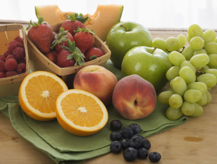 Assorted fruit on table.