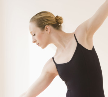 Close up of female ballet dancer.