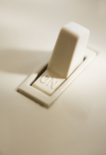 Close up of light switch.