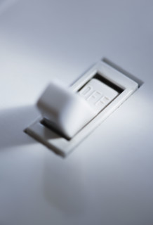 Close up of light switch.
