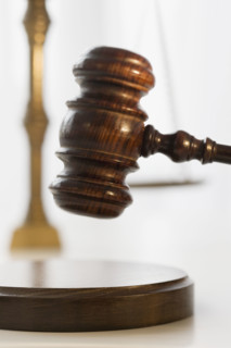 Close up of judge’s gavel.