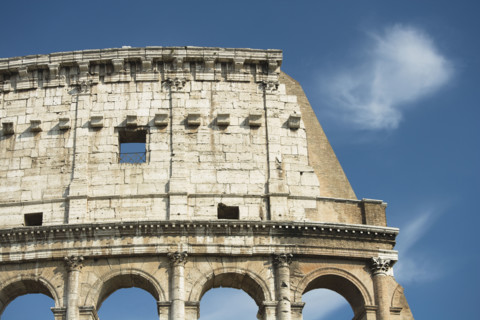 Low angle view of the Colosseum, Italy.