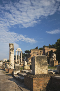 Ruins at the Roman Forum, Italy.