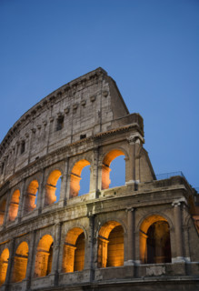 The Colosseum at night, Italy.