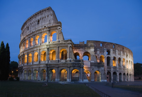 The Colosseum at night, Italy.