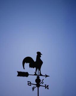 Weather vane with rooster.
