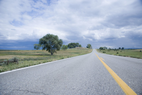 Open road on Route 62 Colorado USA. Date : 2006