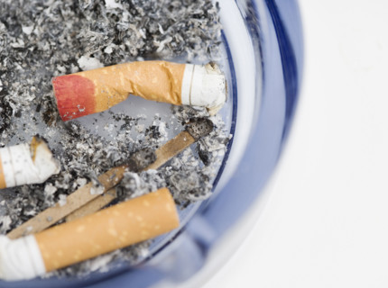 Still life of cigarettes in ashtray. Date : 2006