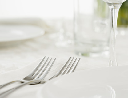 Closeup of a table setting. Date : 2006