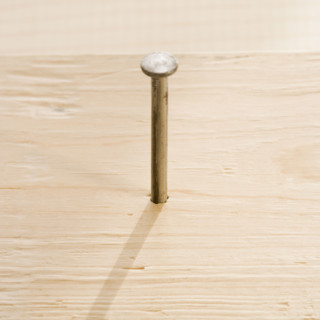 Close up of nail in wood. Date : 2006