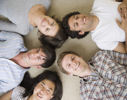 Friends laying on floor. Date : 2007