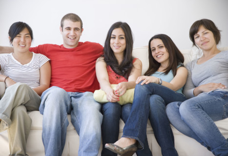 Friends on sofa. Date : 2007