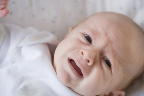 Close up of crying baby. Date : 2007