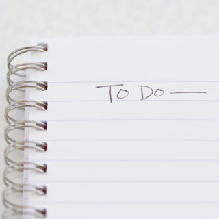 Close up of To Do list in notebook. Date : 2006