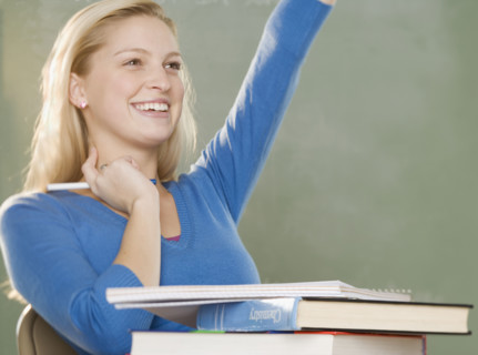 College woman in class. Date : 2006