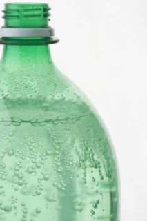 Profile of green plastic soda bottle. Date : 2006