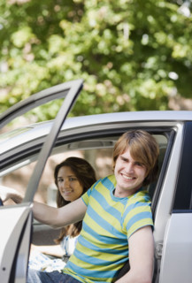 Couple sitting in car. Date : 2007