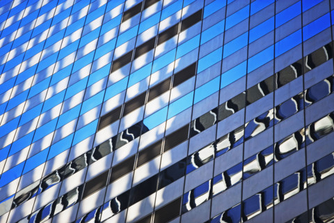 Low angle view of high-rise. Date : 2007
