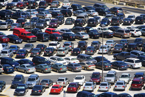 cars parked in lot. Date : 2007