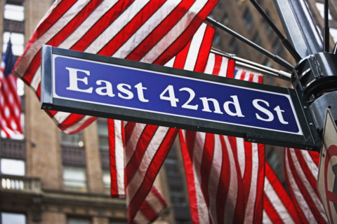 East 42nd Street sign, New York city. Date : 2007